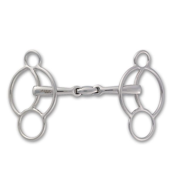 Stubben Steeltec EZ Control 3-Ring Gag Bit