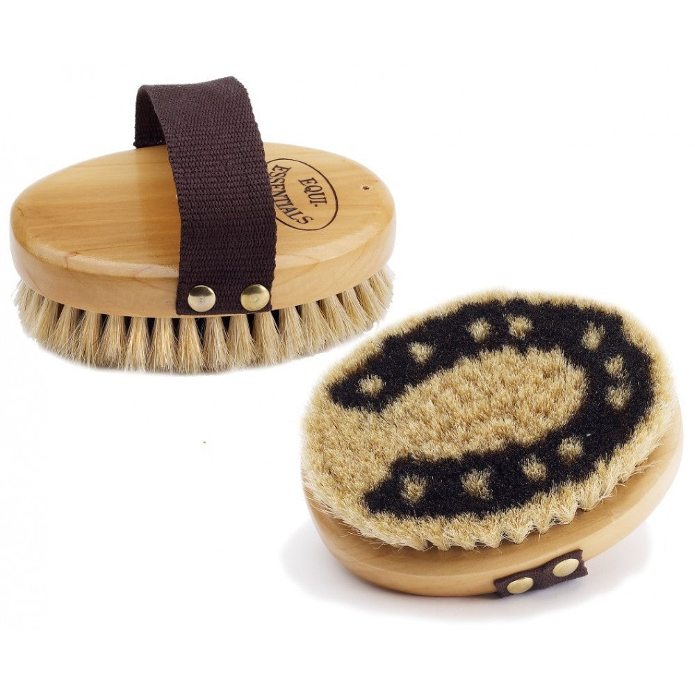 Equi-Essentials Woodback Horseshoe Horse Hair Brush