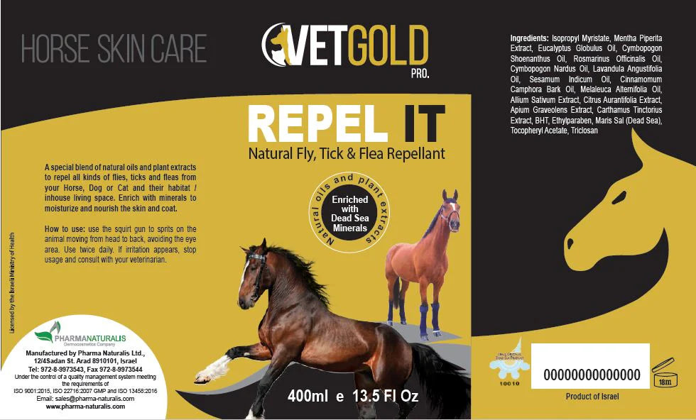 VetGold Repelit All Natural Fly, Tick & Flea Repellent Spray