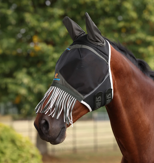 FlyGuard Pro Air Motion Fly Mask with Ears & Fringe