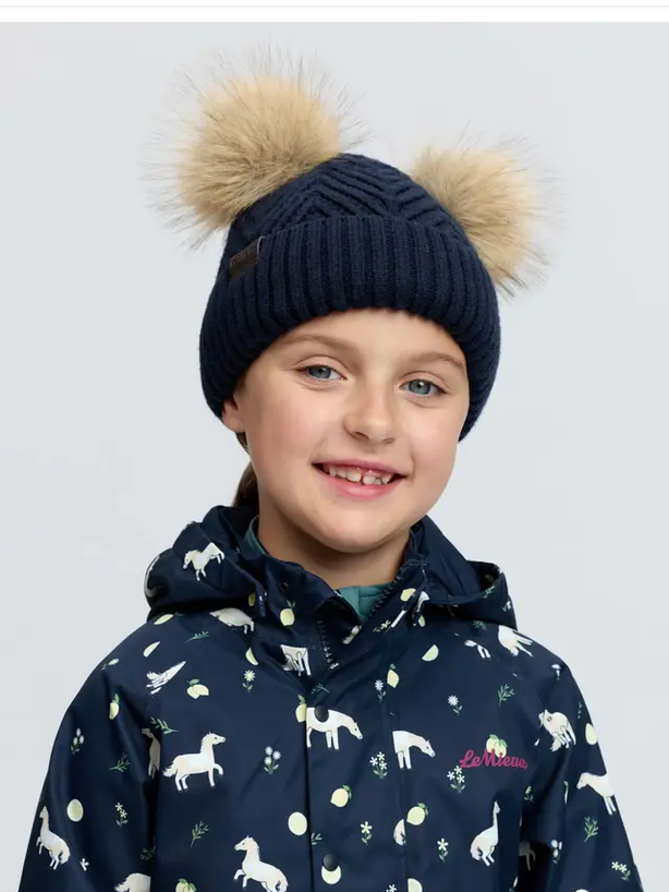 LeMieux Mini Double Pom Beanie