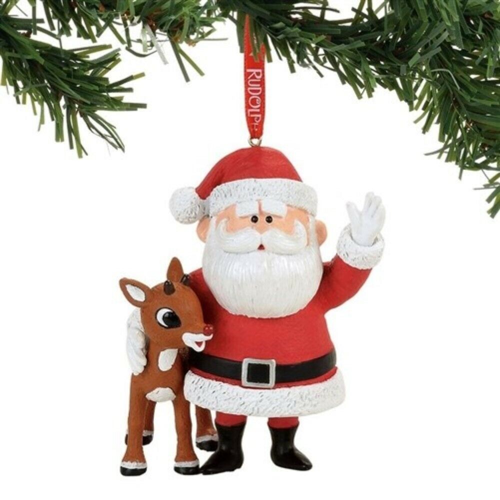 Enesco Rudolph & Santa Ornament