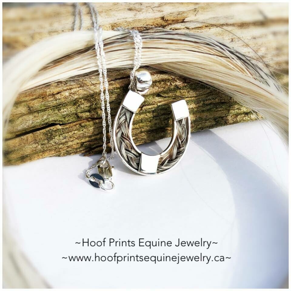 Hoof Prints Sterling Silver Horseshoe Pendant