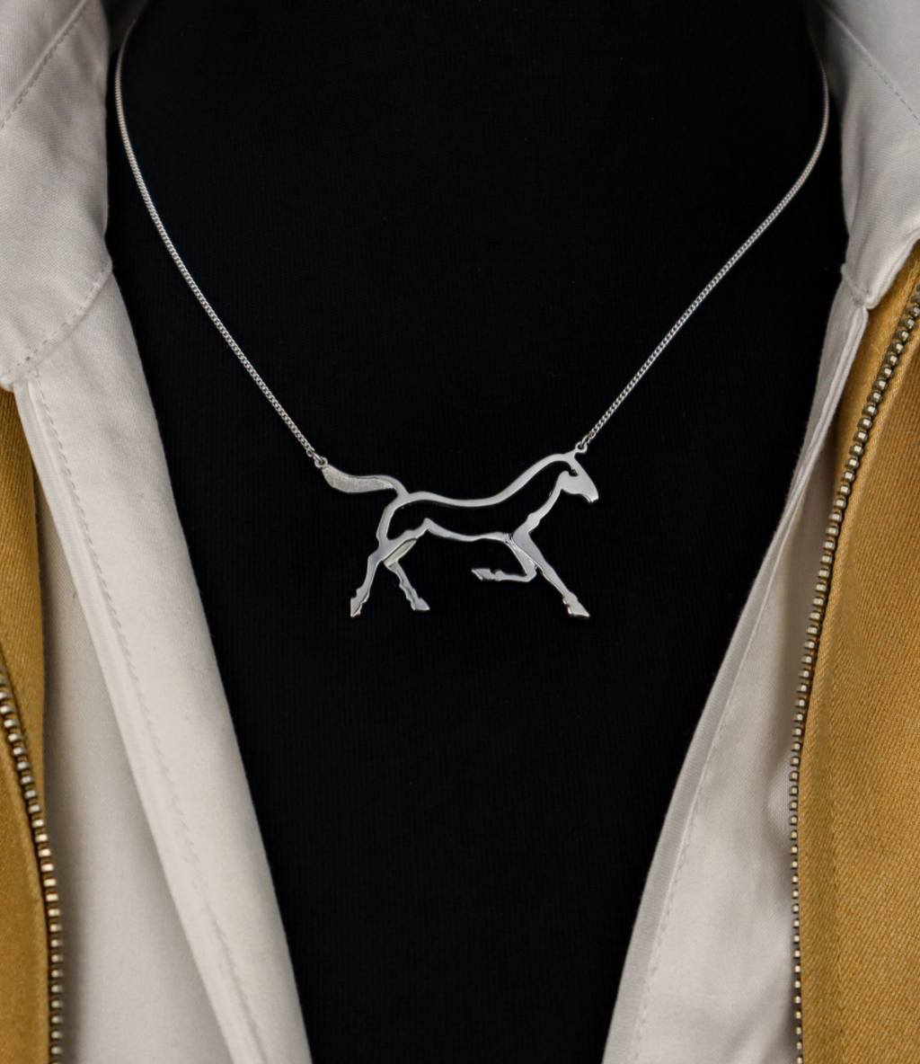 Loriece Cantering Horse Silhouette Necklace