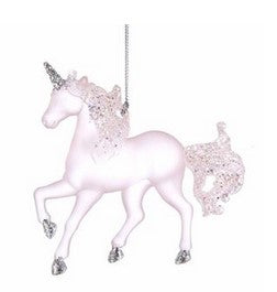 Pink Glitter Unicorn Ornament