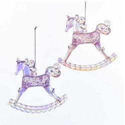 Sugar Plum Rocking Horse Ornaments (Set of 2)