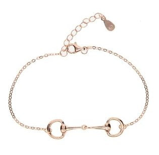 Silver Plated Rose Gold Snaffle Bracelet