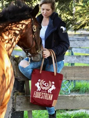 Spiced Equestrain Crest Zip Tote