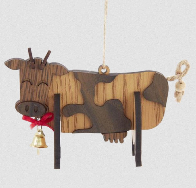 Wooden Milk Cow Ornament