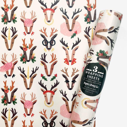 Paper Pony Co Fabulous Reindeer Wrap