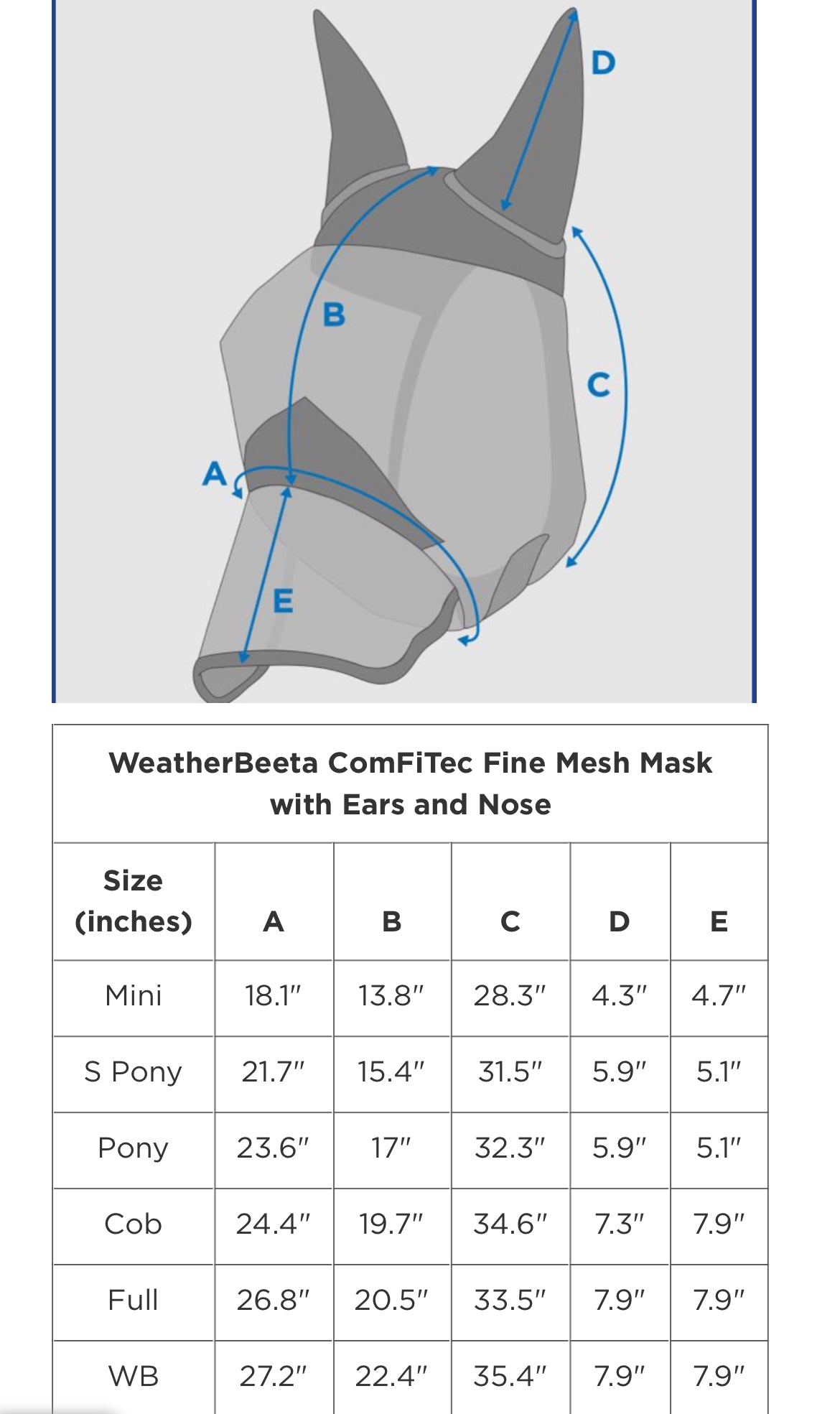 Weatherbeeta Comfitec Fine Mesh Fly Mask