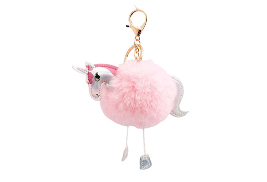 Pom Pom Unicorn Keychain