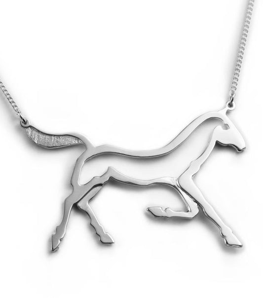 Loriece Cantering Horse Silhouette Necklace