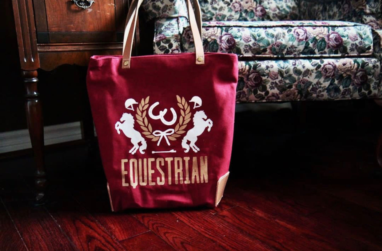 Spiced Equestrain Crest Zip Tote