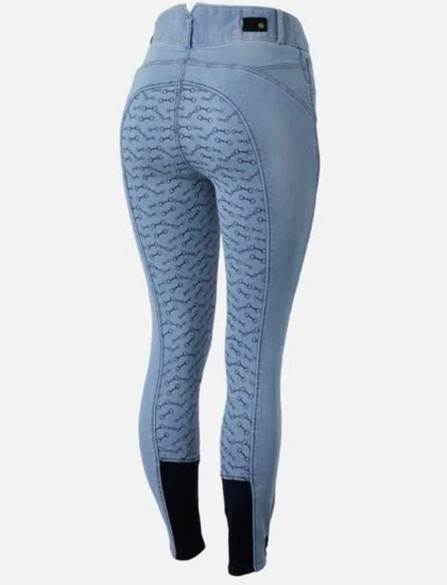 Horze Cecelia Denim Full Grip Breeches