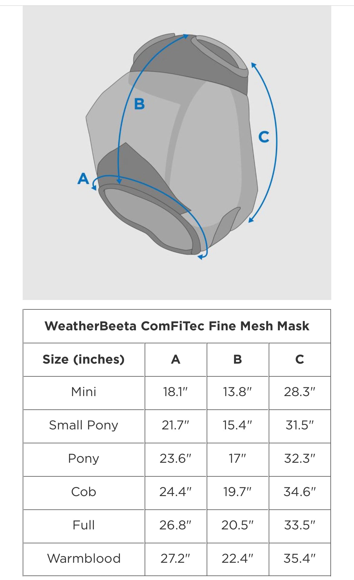 Weatherbeeta Comfitec Fine Mesh Fly Mask