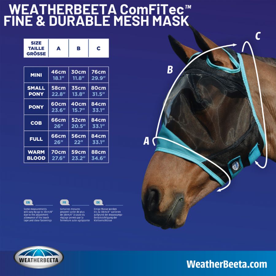 Weatherbeeta Comfitec Fine Mesh Fly Mask