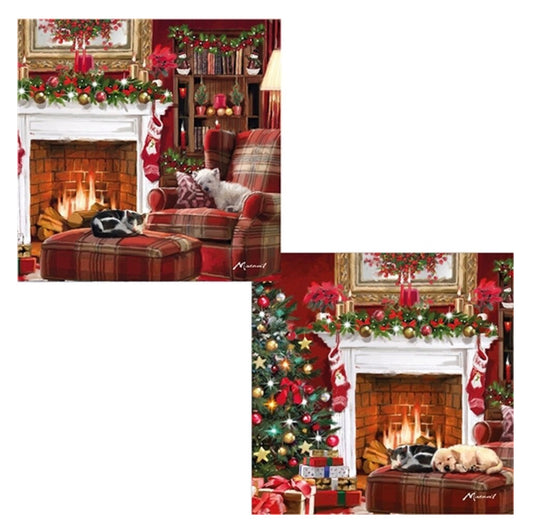 Christmas Cards 10pk - Fireplace Friends