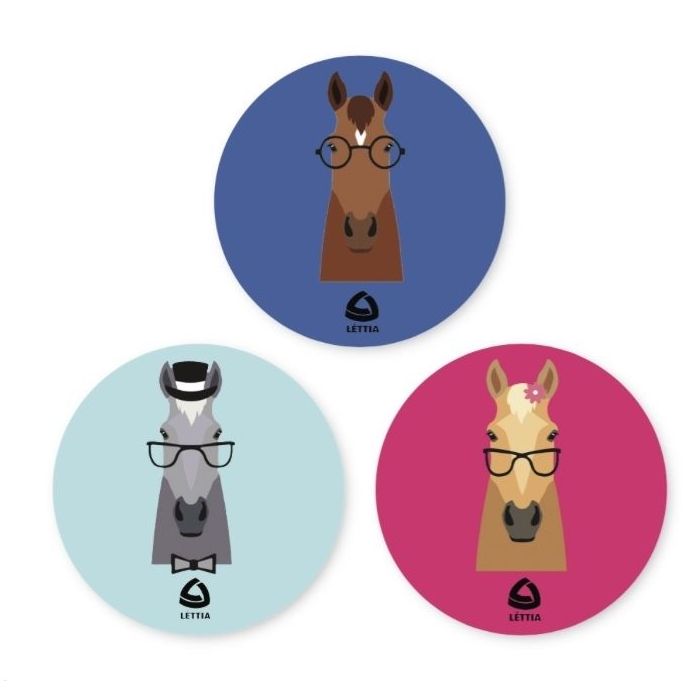 Lettia Hipster Horses 3 Pack Stickers