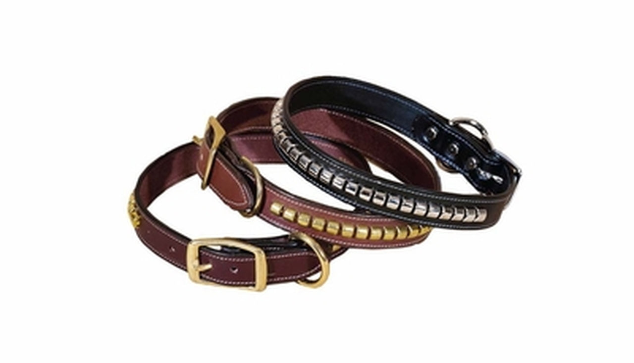 Tory Leather Clincher Dog Collar