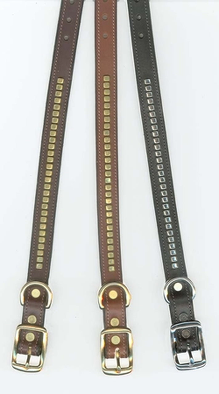 Tory Leather Clincher Dog Collar